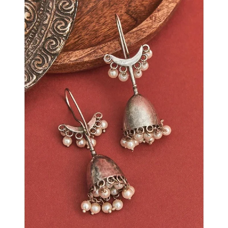 women boho earrings -Akruti Collection Oxidised Plated Jhumki Earrings