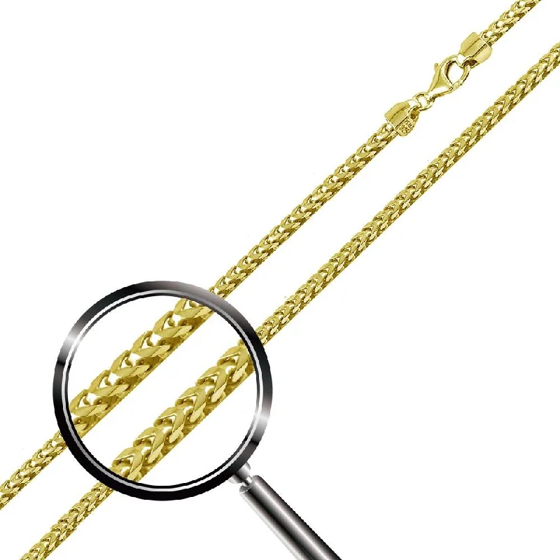 women bracelets -Gold Plated 925 Sterling Silver Franco Chain or Bracelet 2.2mm - CH337C GP