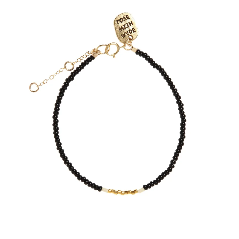 women vintage bracelets -Endito Bracelet - BLACK/GOLD/CREAM