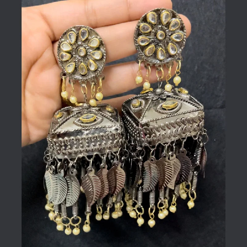 women art deco earrings -Shringarstreet Oxidised Plated Jhumki Earrings