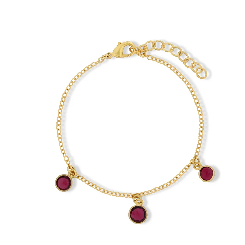 women cuff bangles -Orla Charm Bracelet Red