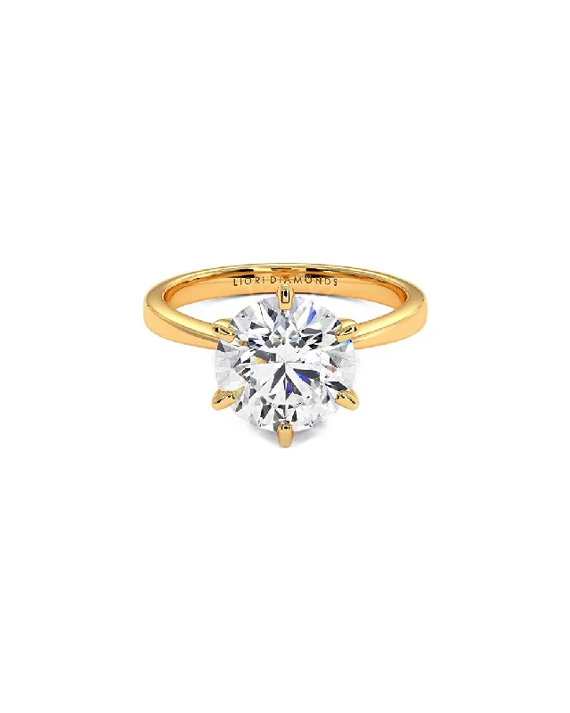 women unique engagement rings -3 Carat Round Diamond Engagement Ring