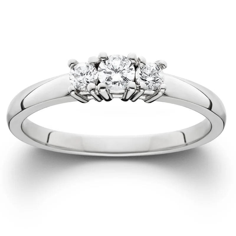 women square cut engagement rings -1/4ct Diamond 3-Stone Engagement Ring Three Stone Anniversary White Gold 7 7