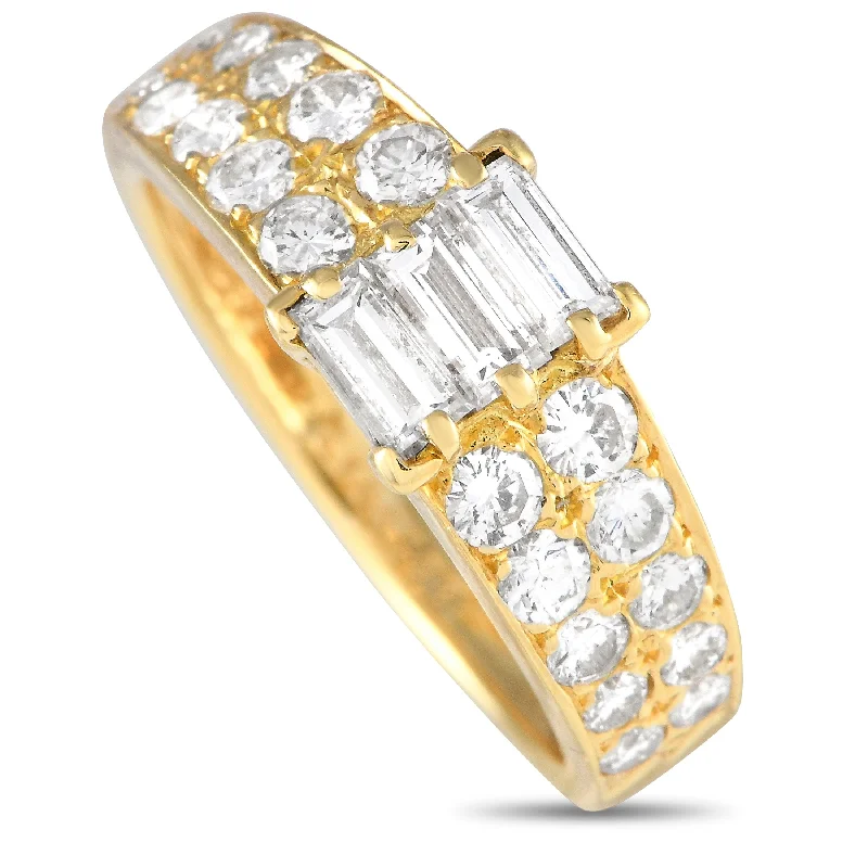 women custom engraved engagement rings -Van Cleef & Arpels 18K Yellow Gold 0.75ct Diamond Ring VC12-051524