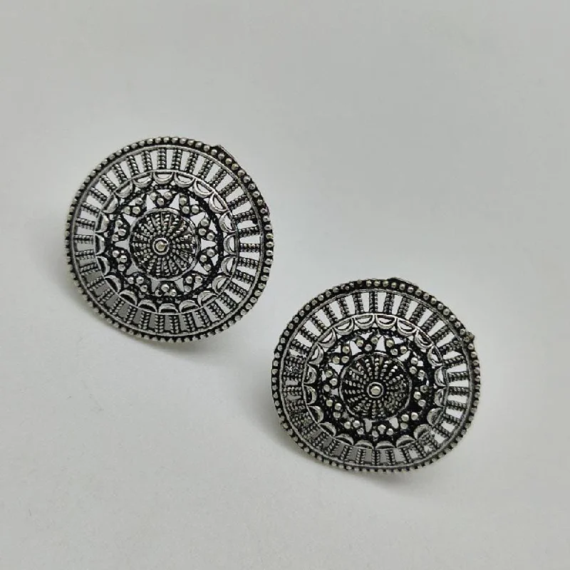 women gold drop earrings -Manisha Jewellery Oxidised Plated Studs Earrings