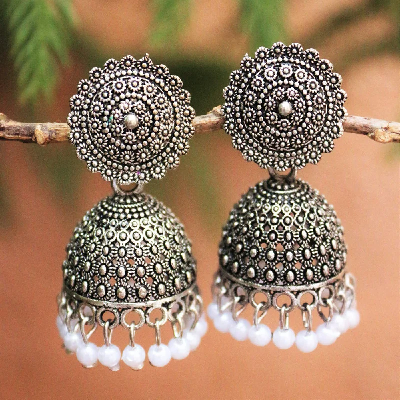 women trendy hoop earrings -H K Fashion Oxidised Plated Jhumki Earrings