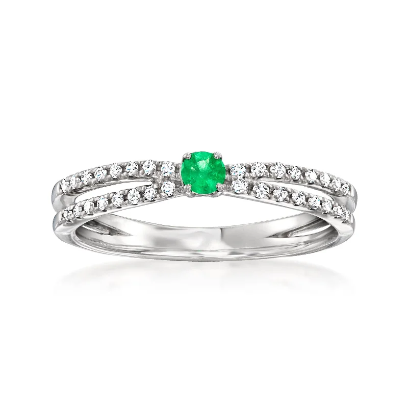 women ruby and diamond engagement rings -Ross-Simons Emerald and . Diamond Ring in Sterling Silver