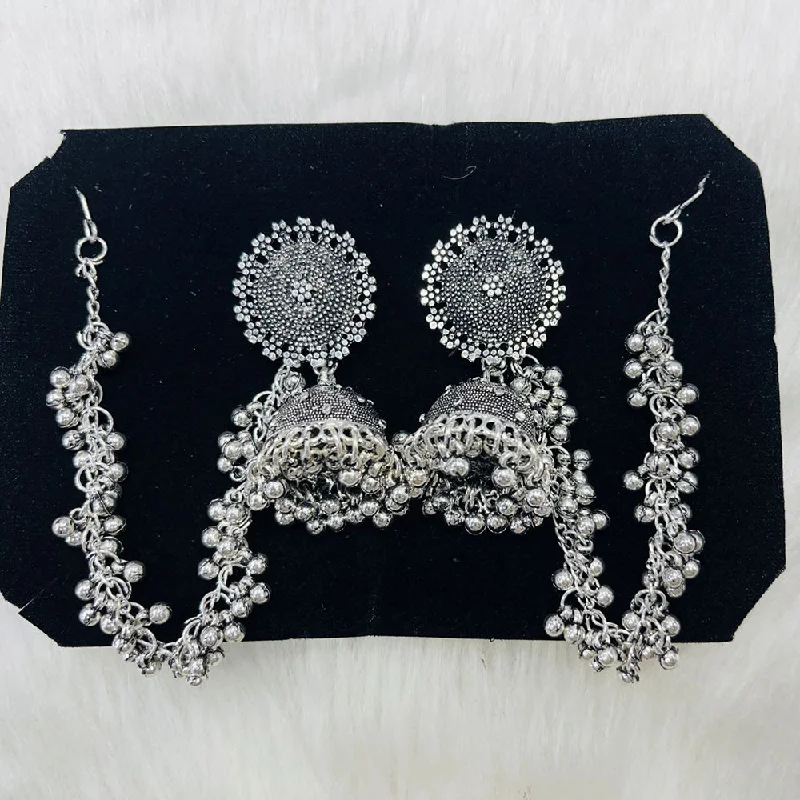 women crystal drop earrings -Manisha Jewellery Oxidised Plated Kanchain Jhumki Earrings