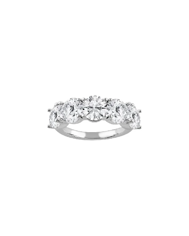 women alternative engagement rings -Five Stone Round Diamond Anniversary Ring 3.00 Carats