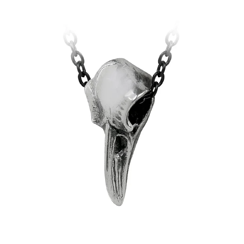 women star pendant necklaces -Rabenschadel Klein Pendant Raven Skull Necklace by Alchemy Gothic