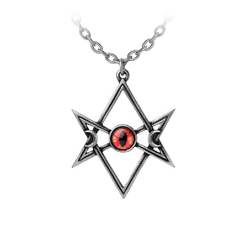 women layered necklaces -Unicursal Hex Evil Eye Pendant Necklace by Alchemy Gothic