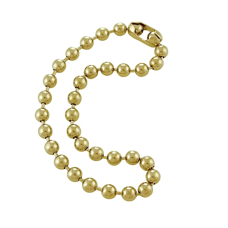 women elegant necklaces -9.5mm Extra Large Gold Brass Ball Chain Mens Necklace