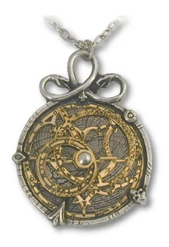 women gold necklaces -Anguistralobe Alchemy Gothic Steampunk Astrolabe Pendant Necklace