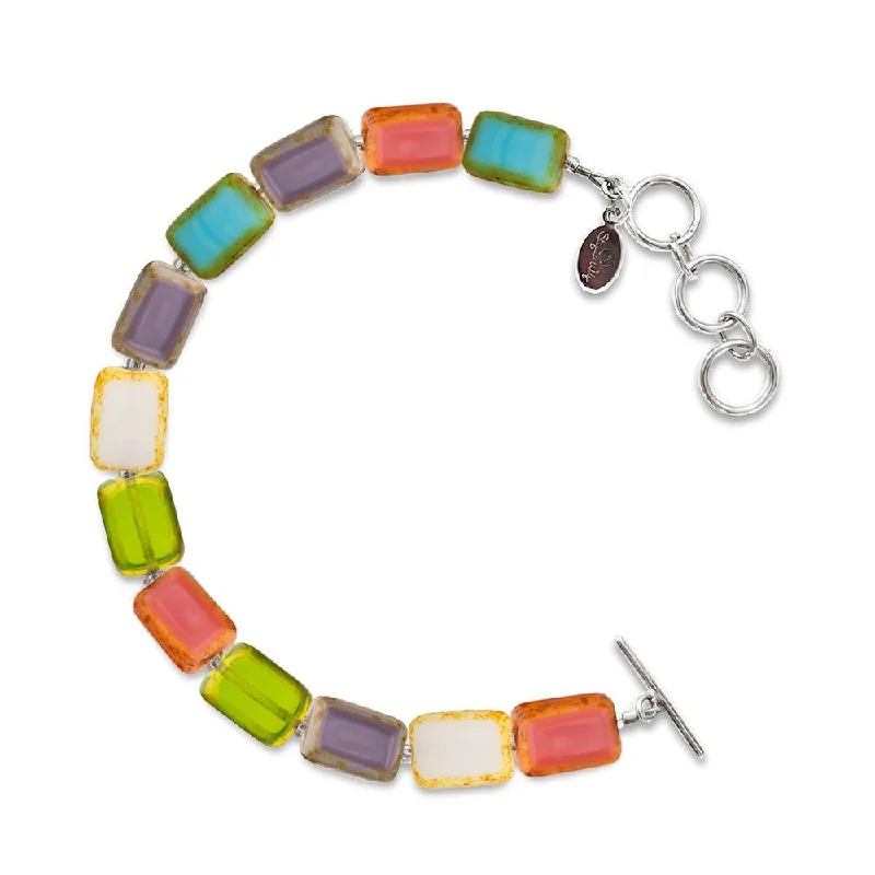 women minimalist bangles -South Beach Mix Beaded Bracelet, Glass Beaded Bracelet