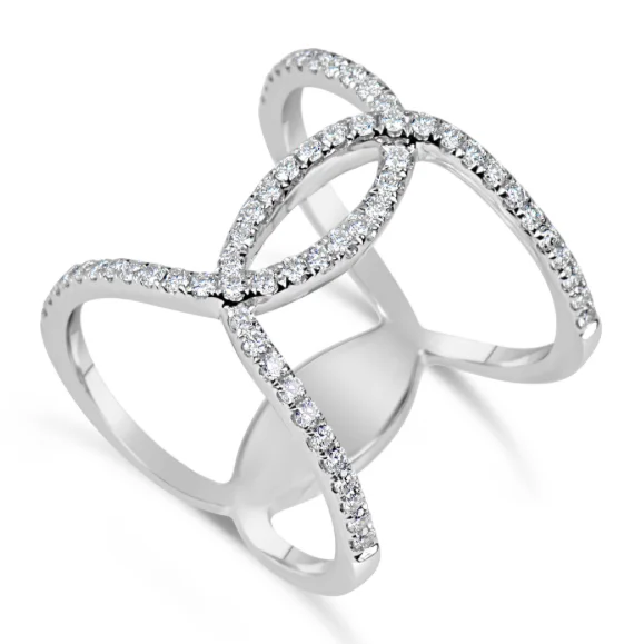 women luxury engagement rings -18kt White Gold Diamond Loop Ring (.50 ctw)