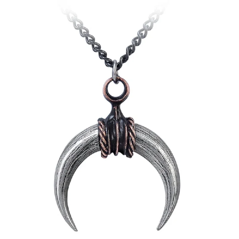 women diamond pendant necklaces -Mithras Horns Pendant Necklace by Alchemy Gothic