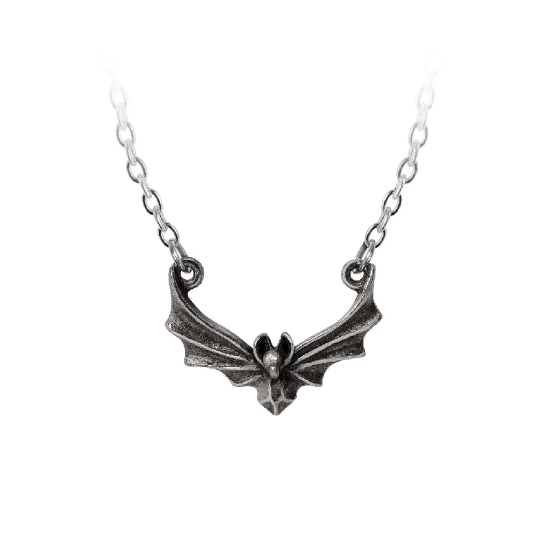 women flower pendant necklaces -The Attic Bat Pendant Necklace by Alchemy Gothic