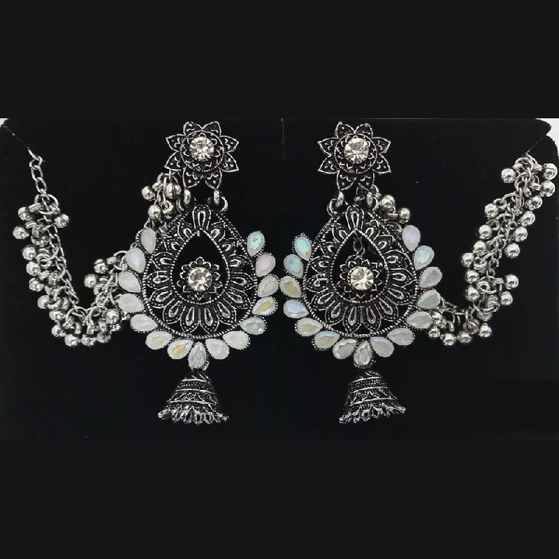 women long earrings -Tip Top Jewellers Oxidised Plated Kanchain Dangler Earrings