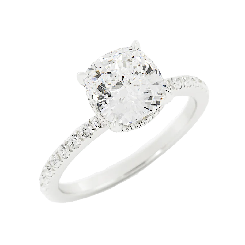 women infinity rings -2.4 Carat Round Cut Moissanite Engagement Ring 14k White Gold