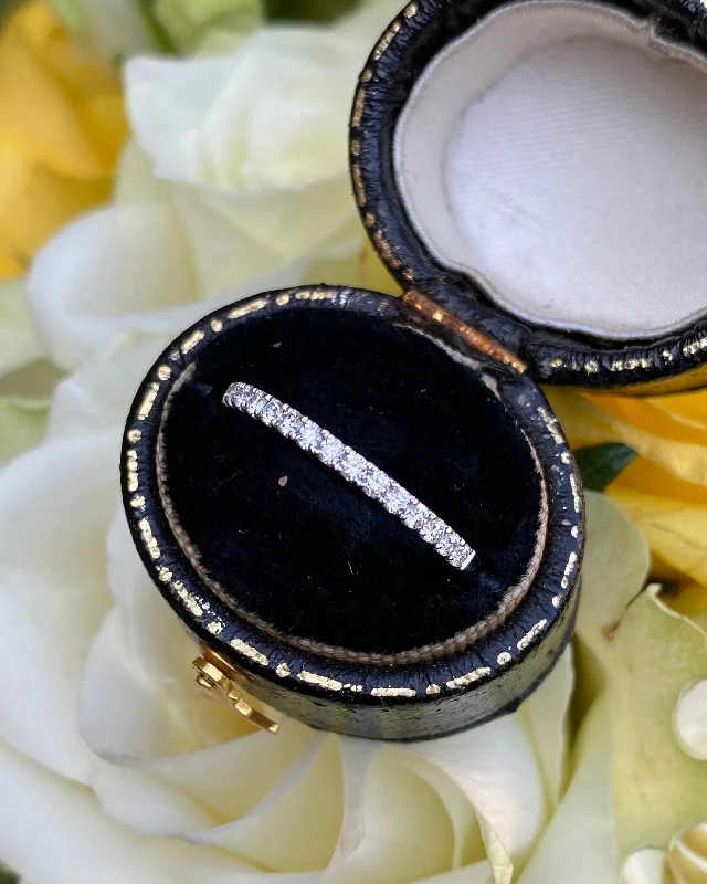 women elegant wedding rings -Brilliant Cut Diamond Half Eternity Wedding Ring 0.28ct Platinum