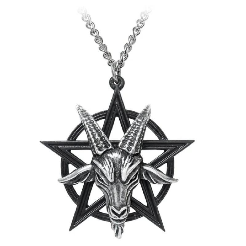 women trendy necklaces -Baphomet Pentagram Pendant Necklace by Alchemy Gothic