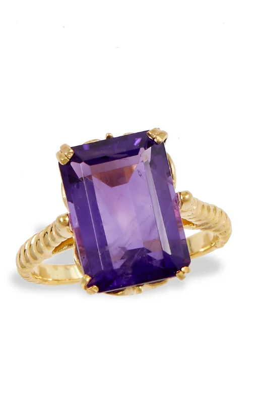 women custom diamond engagement rings -Gold Sterling Amethyst  7.25CT