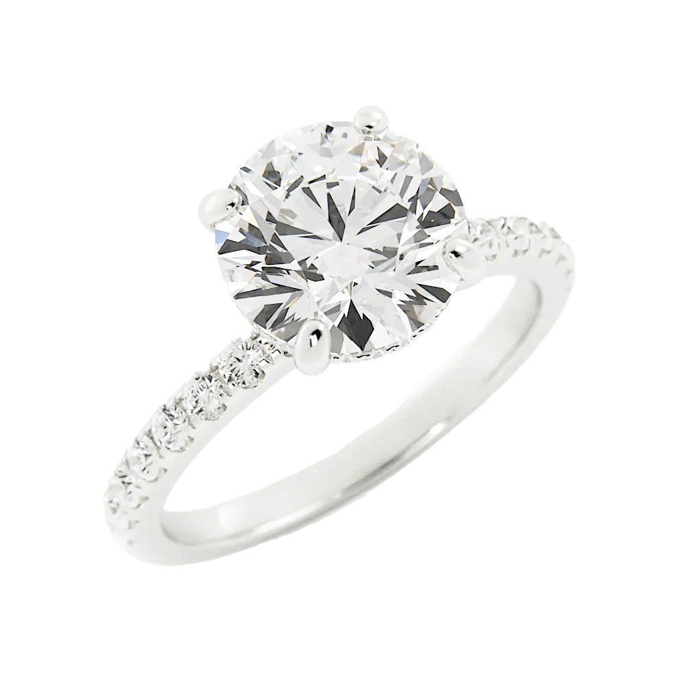 women affordable rings -2 Carat Round Moissanite Engagement Ring