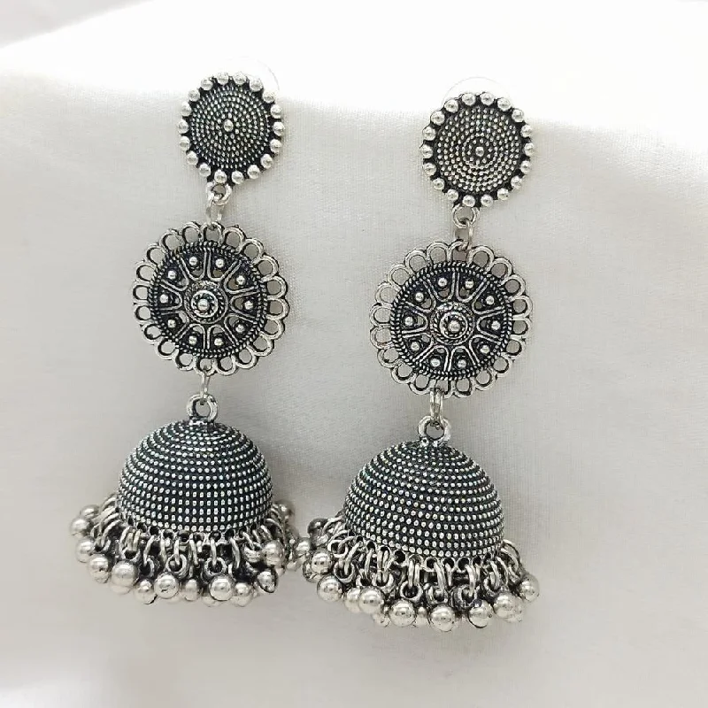 women large stud earrings -Akruti Collection Oxidised Plated Jhumki Earring