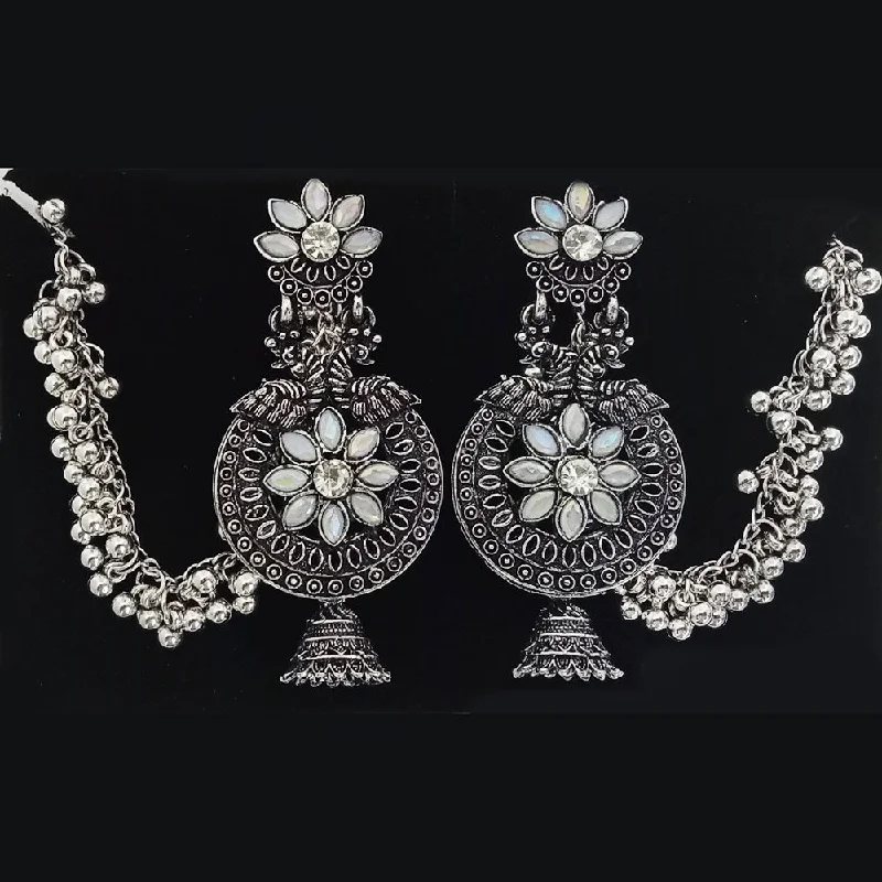 women elegant earrings -Tip Top Jewellers Oxidised Plated Kanchain Dangler Earrings