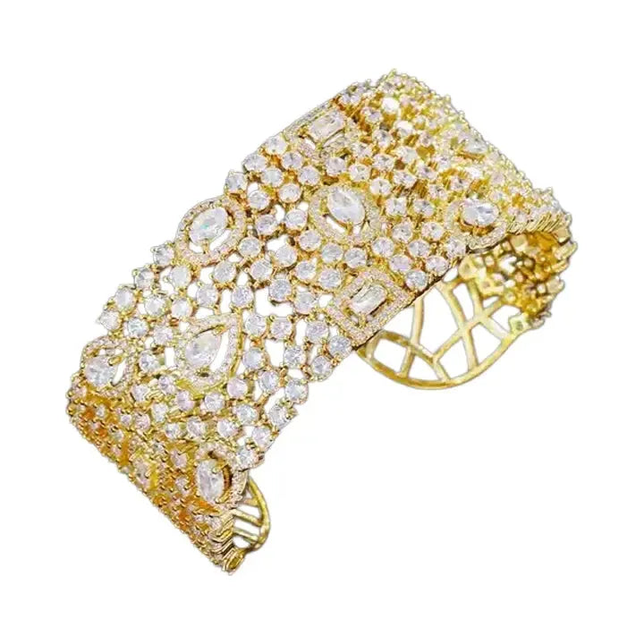 women adjustable bangle sets -Venezia Cuff Bracelet - Gold