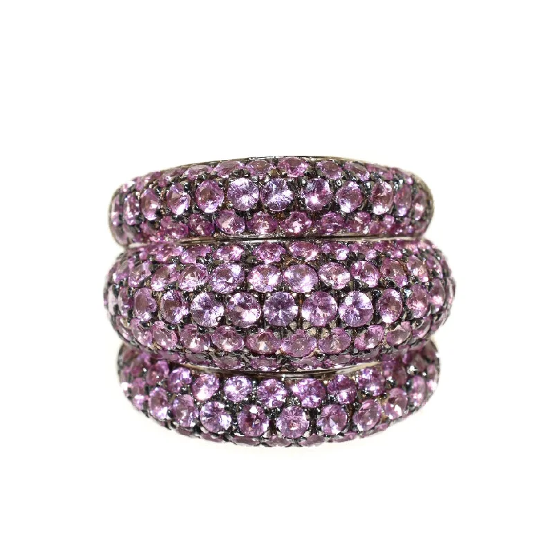 women delicate rings -18kt White Gold Pink Sapphire Fashion Ring