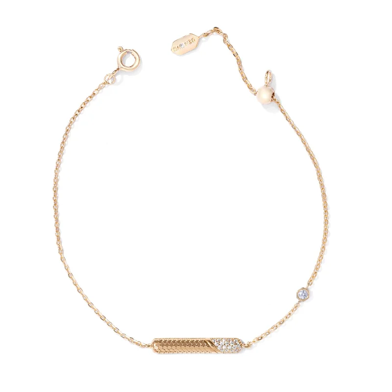 women heart-shaped bracelets -Bareeq Golden Pill Bracelet