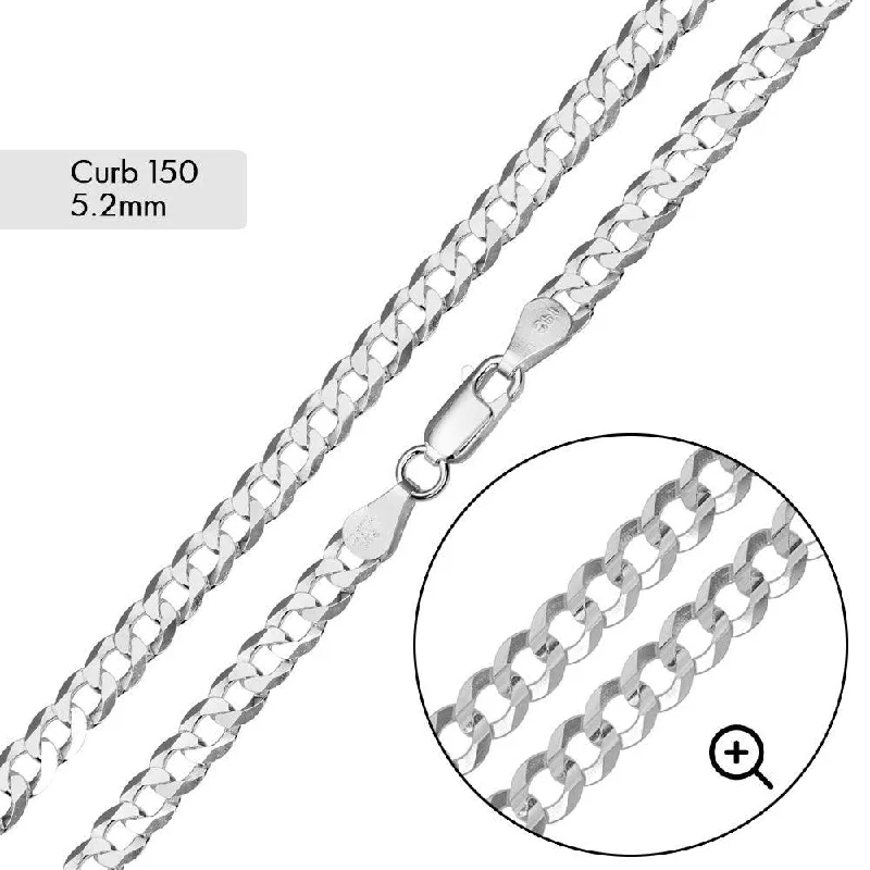 women oval bracelets -Curb 150 Chain or Bracelet 5.2mm - CH618