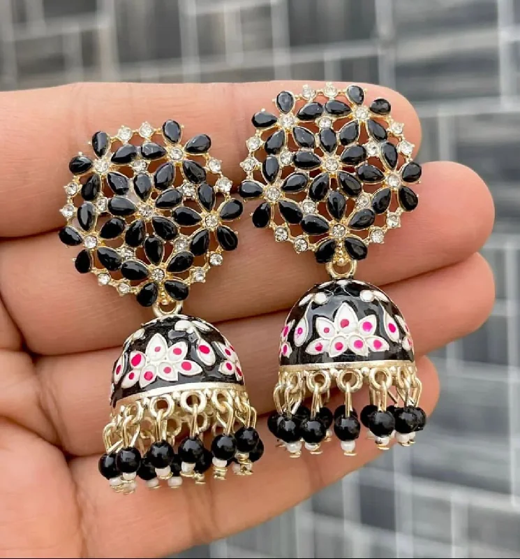 women elegant pearl earrings -Vaishnavi Fashion Meenakari Dangler Earrings