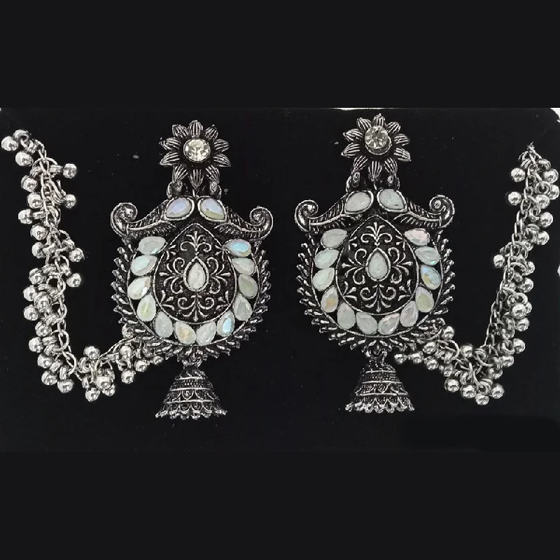 women luxury diamond earrings -Tip Top Jewellers Oxidised Plated Kanchain Dangler Earrings