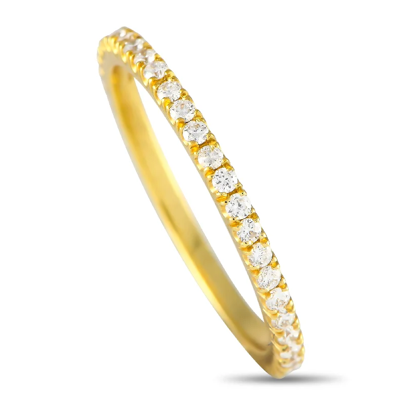 women heart-shaped engagement rings -LB Exclusive 18K Yellow Gold 0.45ct Diamond Eternity Band Ring MF11-100124