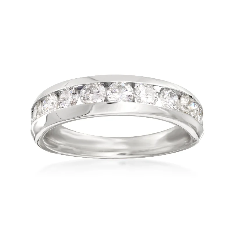 women oval engagement rings -Ross-Simons Diamond Wedding Ring in 14kt White Gold