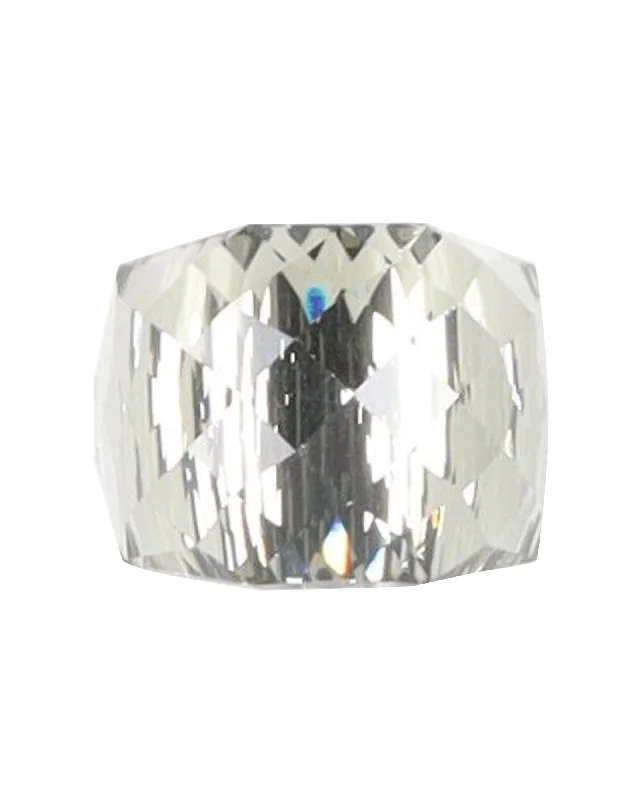 women modern luxury engagement rings -Swarovski Nirvana Ring in Silver Crystal