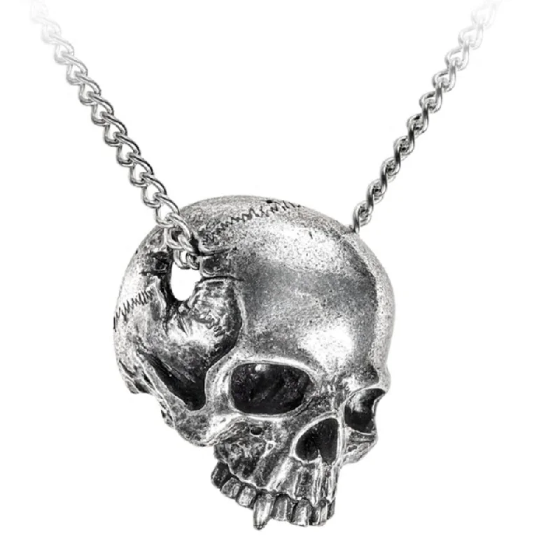 women butterfly pendant necklaces -All That Remains Skull Pendant Necklace by Alchemy Gothic