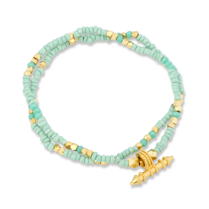 women handmade bracelets -Jaya Beaded Bracelet Set Aqua