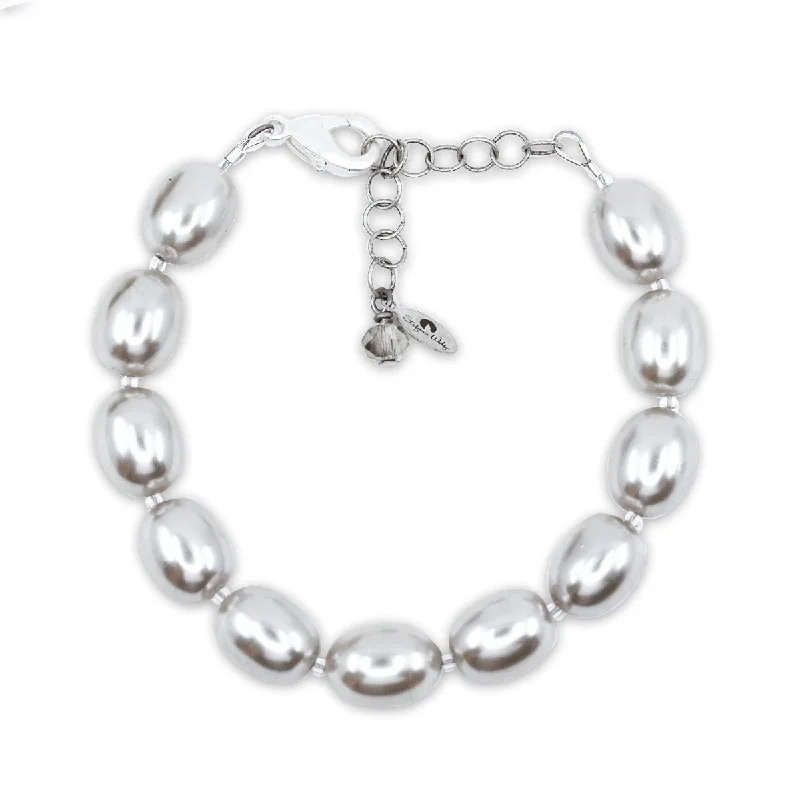 women crystal bracelets -Chunky Pearl Bracelet