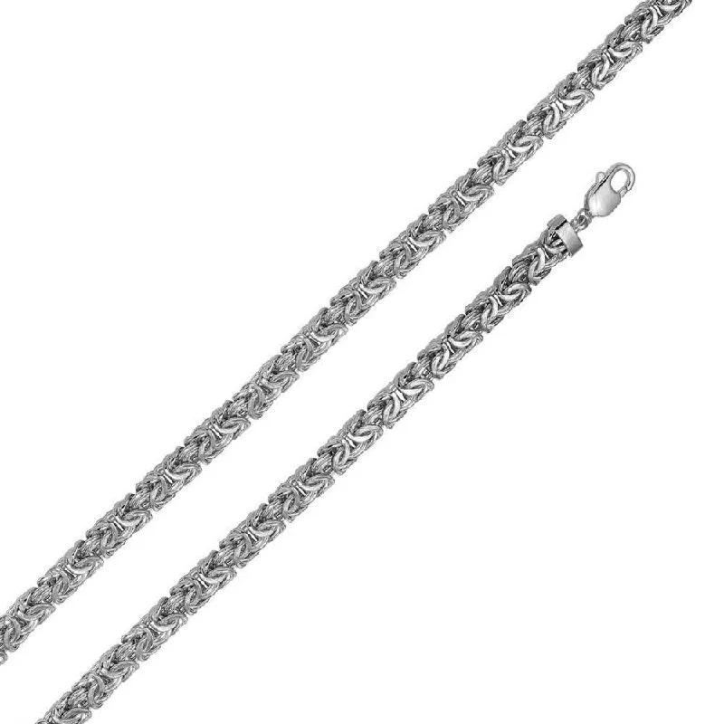 women oval bracelets -925 Sterling Silver Anti Tarnish Flat Byzantine 8.1mm Chain and Bracelet - CHHW129