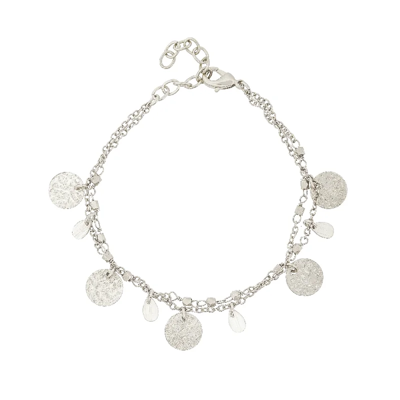 women adjustable bangles -Athens Silver Coin Bracelet