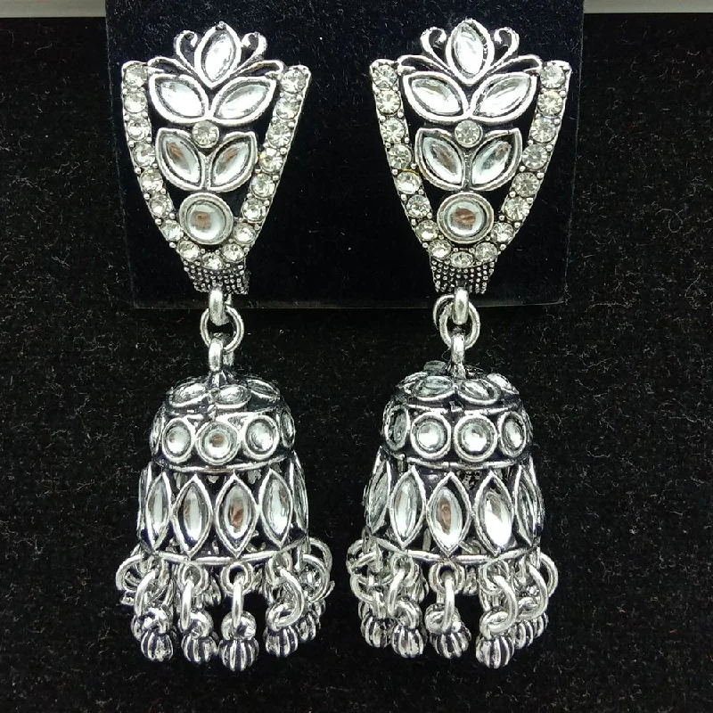 women pearl drop earrings -SP Jewellery Oxidised Plated Jhumki Earrings