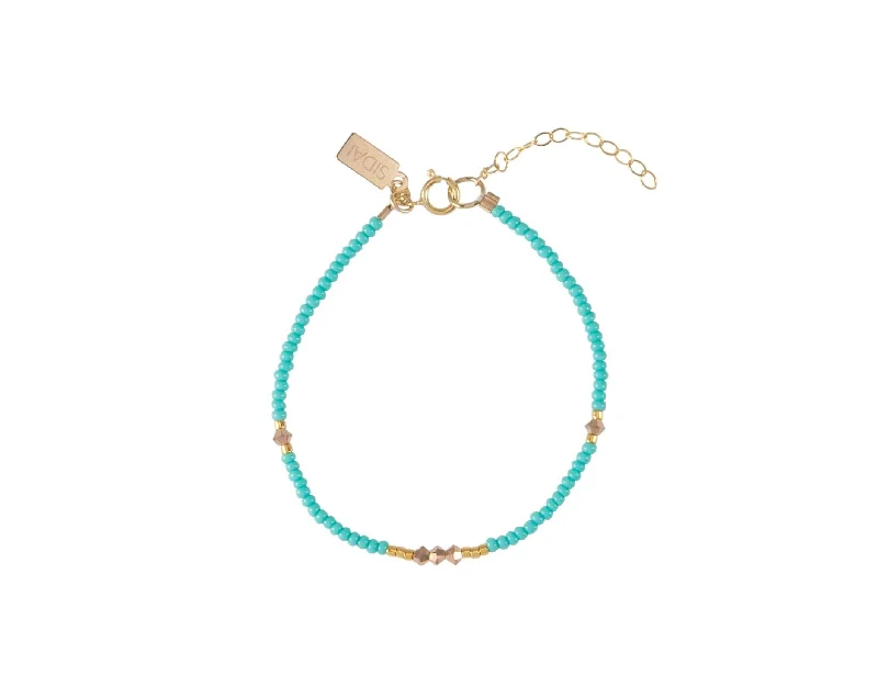 women fashion bangles -Endito Crystal Bracelet - TURQUOISE/GOLD/ROSE GOLD