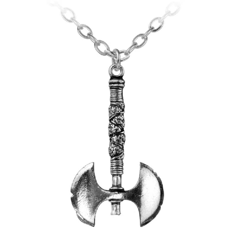 women personalized necklaces -Double Axe Pendant Necklace by Alchemy Gothic