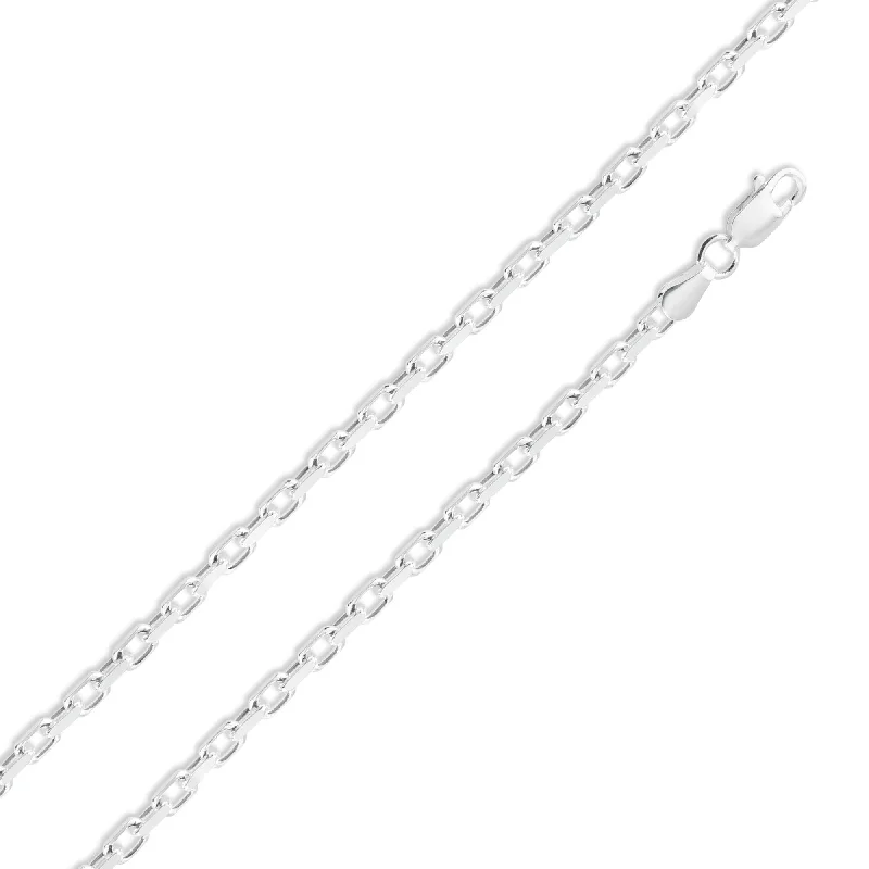 women bangles -925 Sterling Silver Diamond Cut Forzatina Link 120 Chain or Bracelet 3.2mm - CH19-120