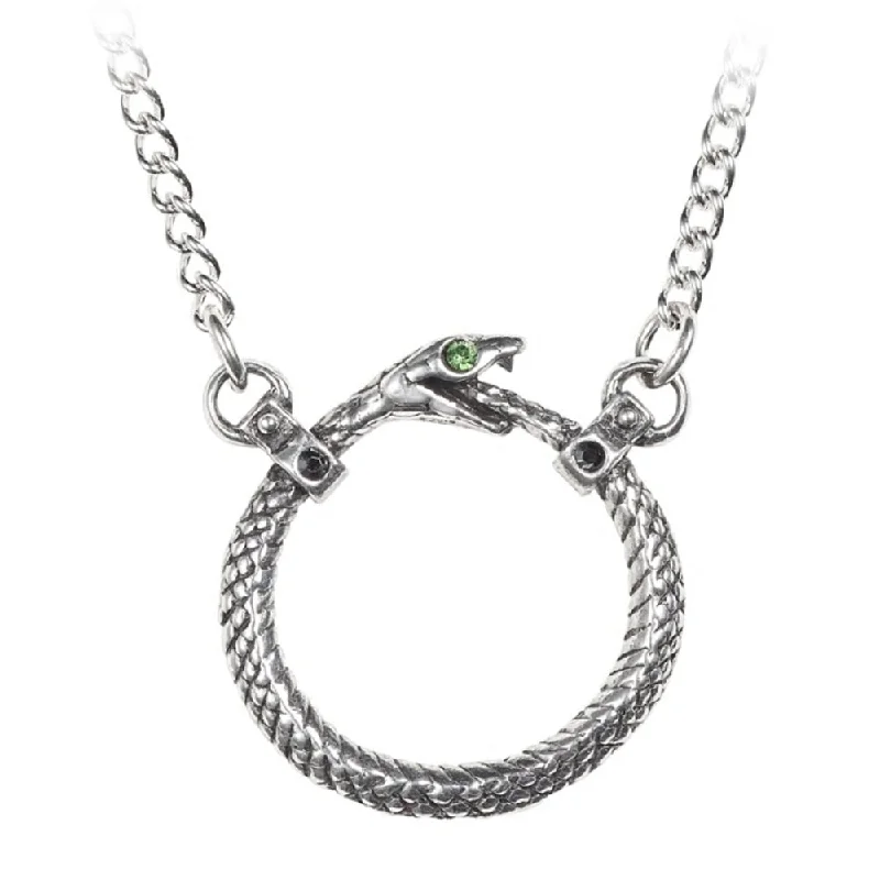 women choker necklaces -Sophia Serpent Snake Pendant Necklace by Alchemy Gothic