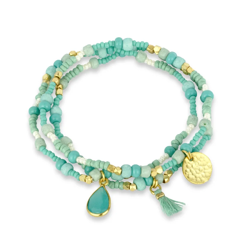 women fashion bangles -Luana Bracelet Set Aqua