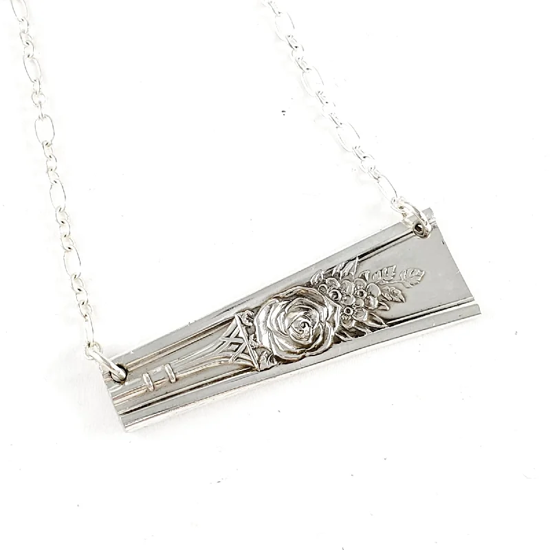 women crystal necklaces -International Rosedale Reversible Spoon Bar Necklace